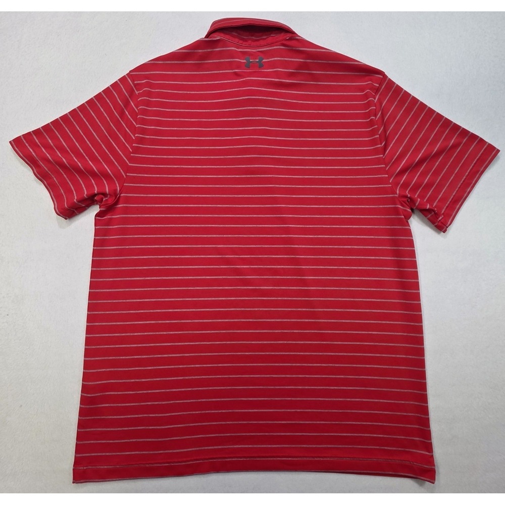 Under Armour The Playoff Polo Shirt Mens L LIMITED USE Red Gray Golf Stretch - Picture 7 of 8